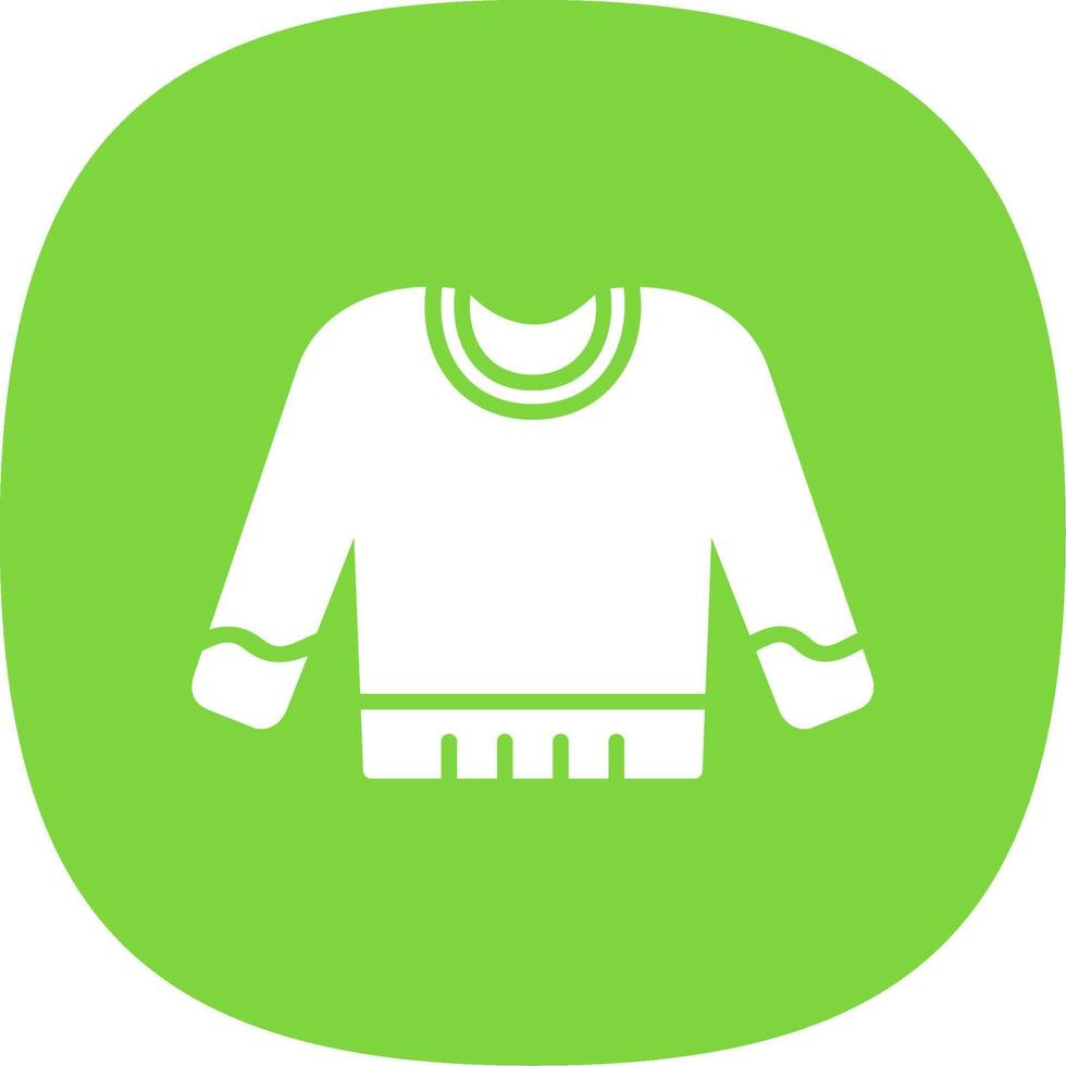 Jumper Glyph Curve Icon Design vector