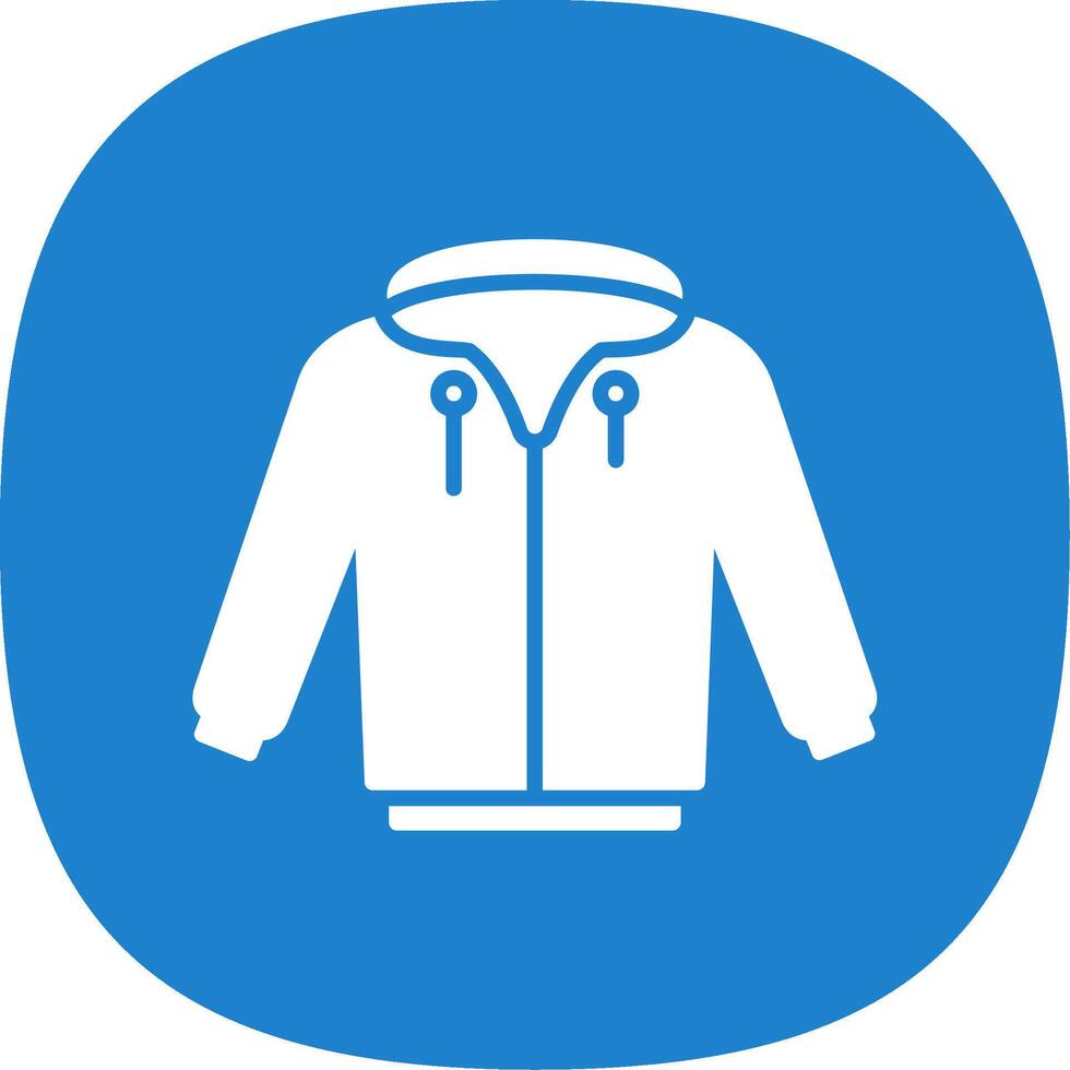 Hoodie Glyph Curve Icon Design vector