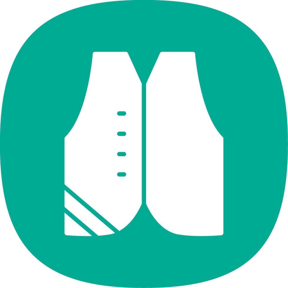Waistcoat Glyph Curve Icon Design vector