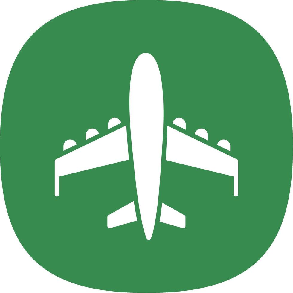 Plane Glyph Curve Icon Design vector