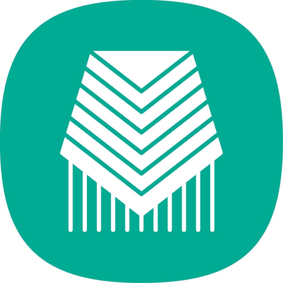 Poncho Glyph Curve Icon Design vector
