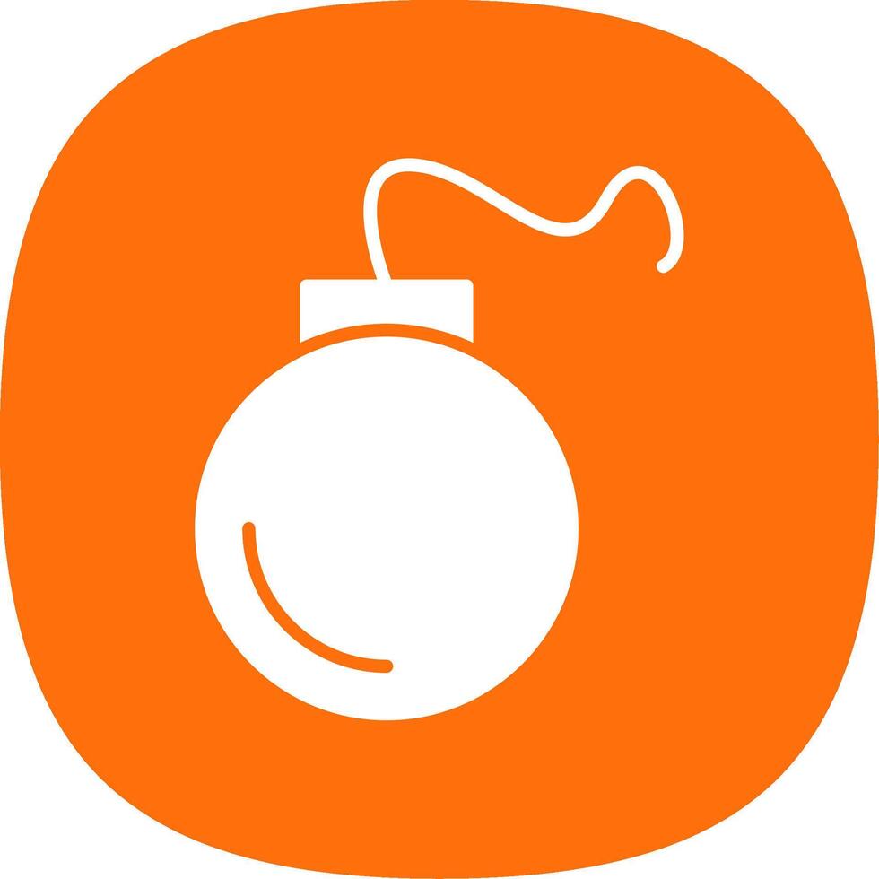 Bomb Glyph Curve Icon Design vector