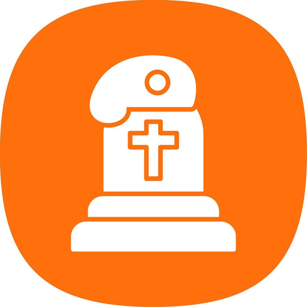 Grave Glyph Curve Icon Design vector