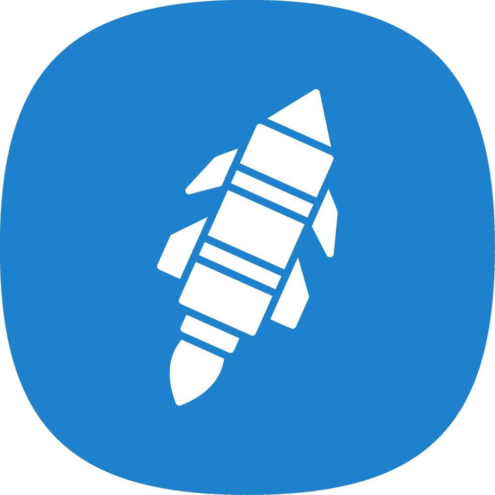 Missile Glyph Curve Icon Design vector