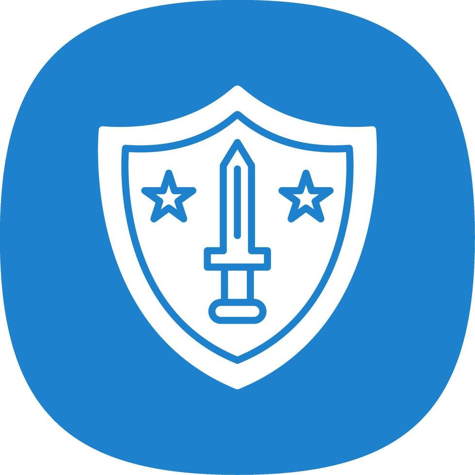 Shield Glyph Curve Icon Design vector