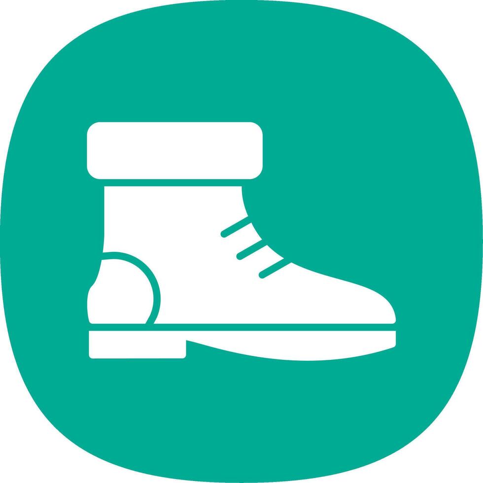 Boot Glyph Curve Icon Design vector