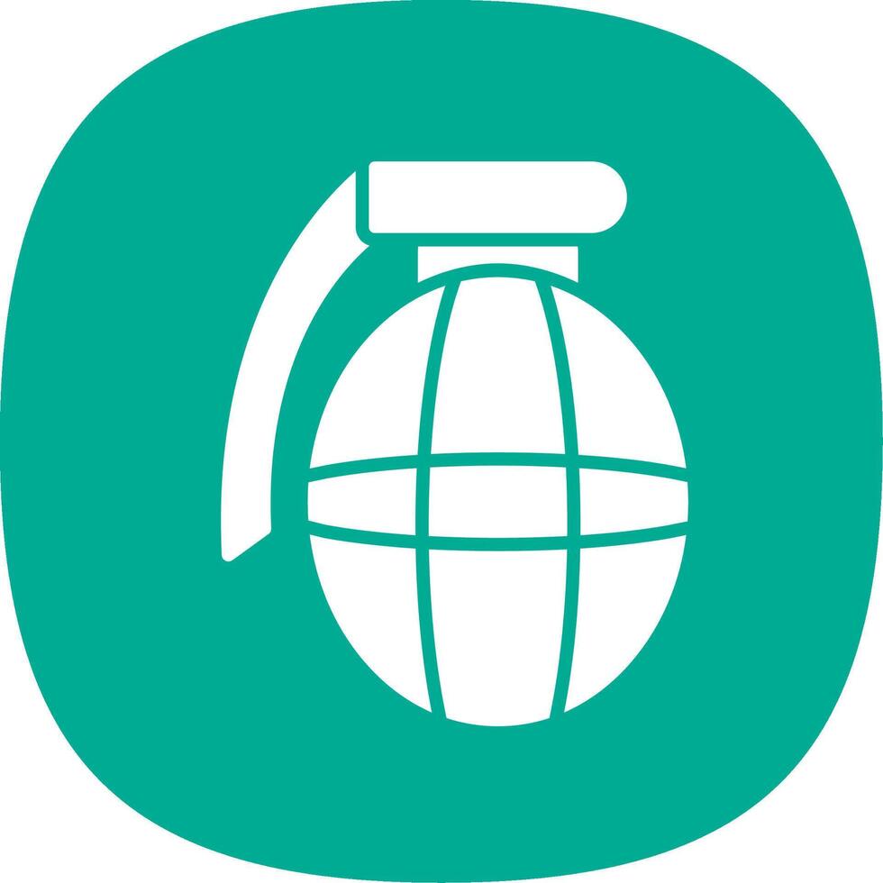 Grenade Glyph Curve Icon Design vector