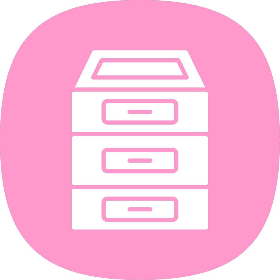 Filing Cabinet Glyph Curve Icon Design vector