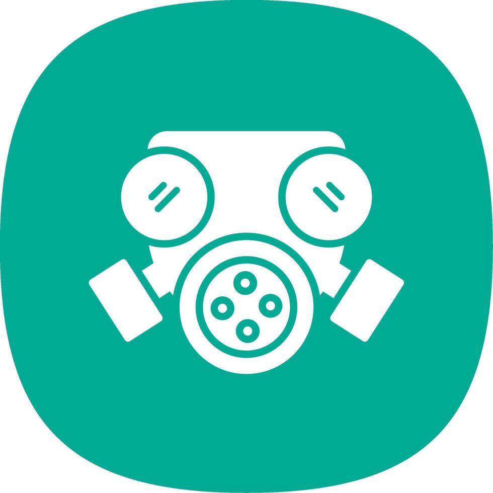 Mask Glyph Curve Icon Design vector