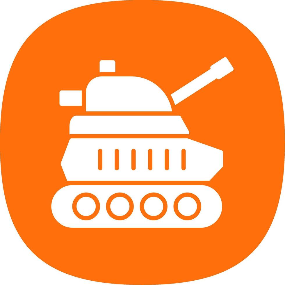 Tank Glyph Curve Icon Design vector