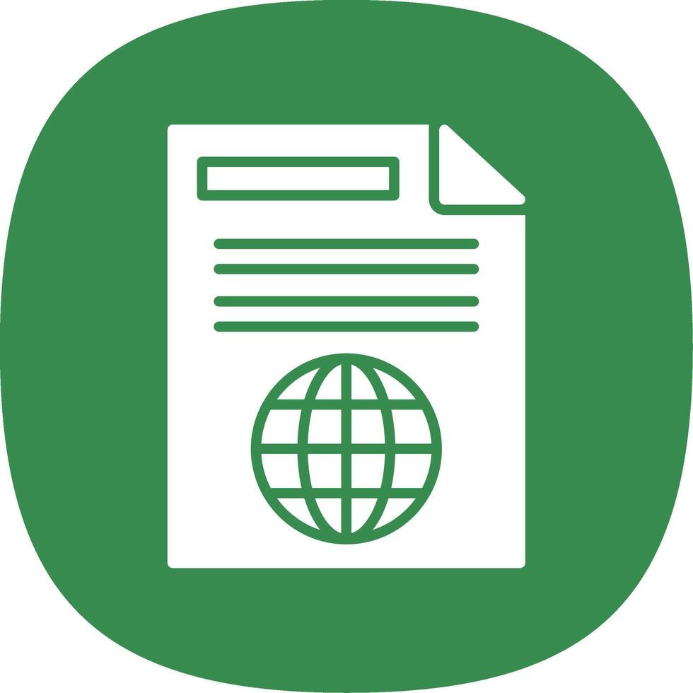 Document Glyph Curve Icon Design vector