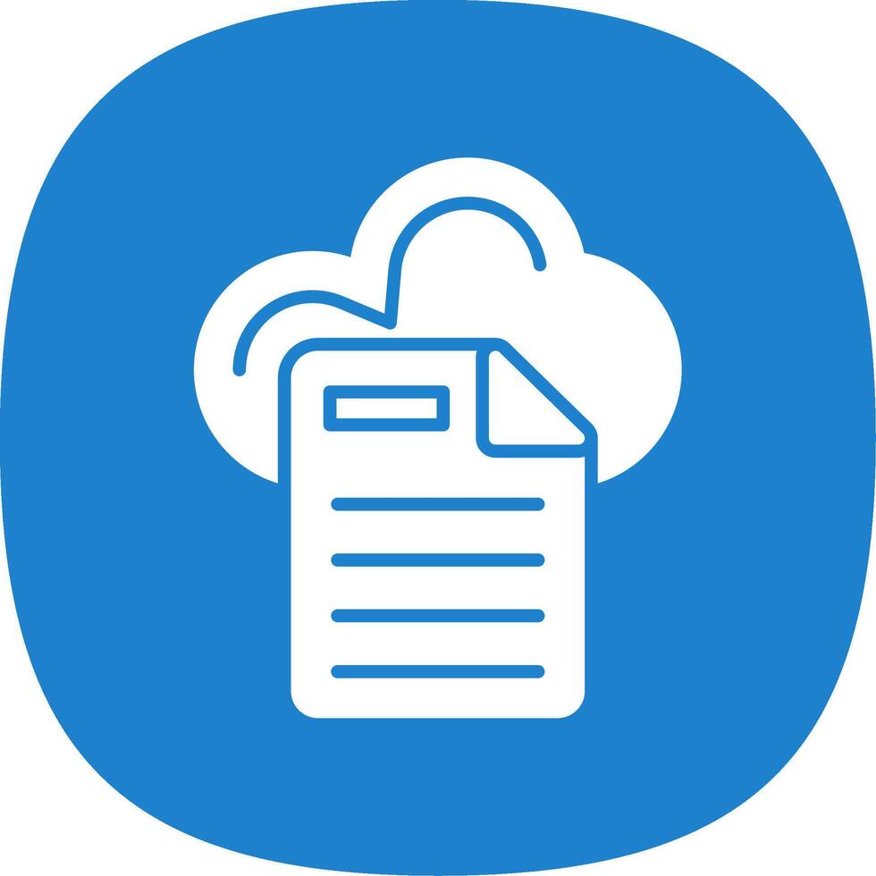 Cloud Data Glyph Curve Icon Design vector