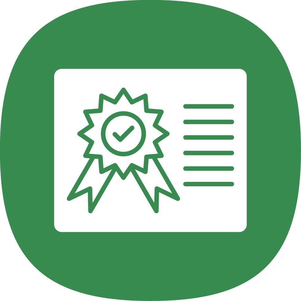 Certificate Glyph Curve Icon Design vector