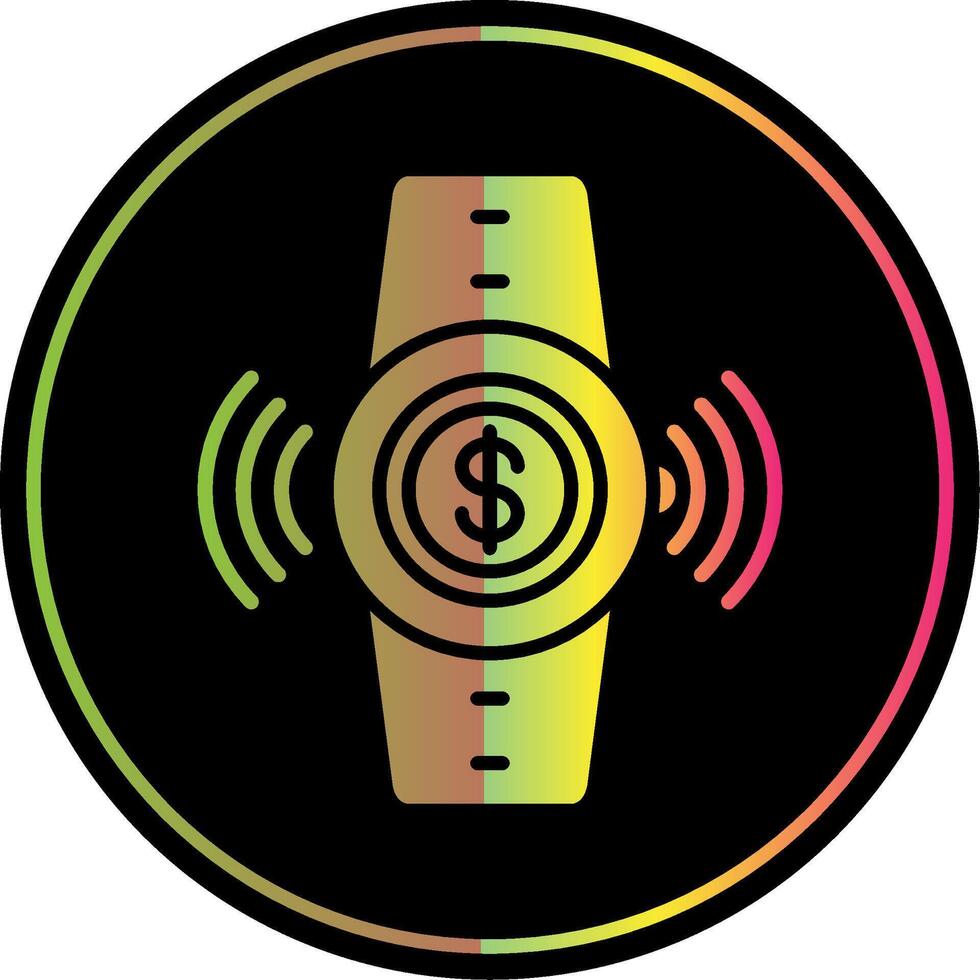 Contactless Glyph Due Color Icon Design vector