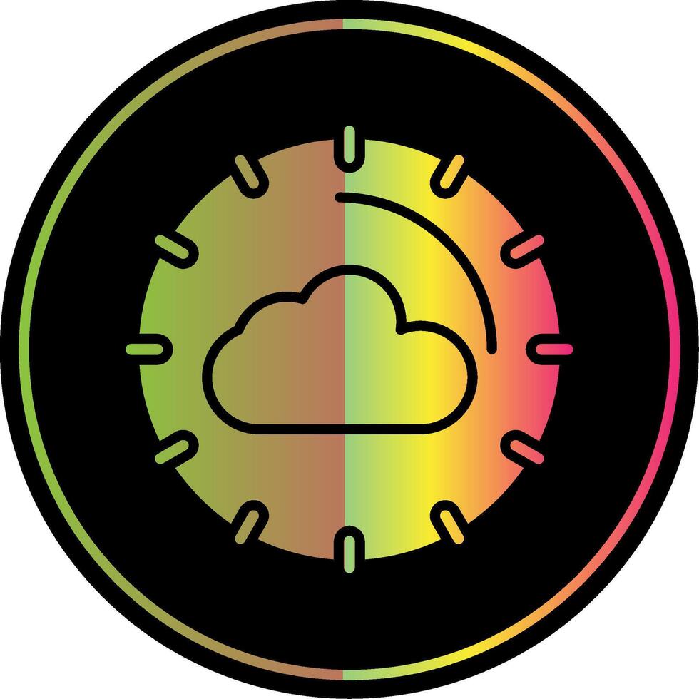 Cloud Computing Glyph Due Color Icon Design vector