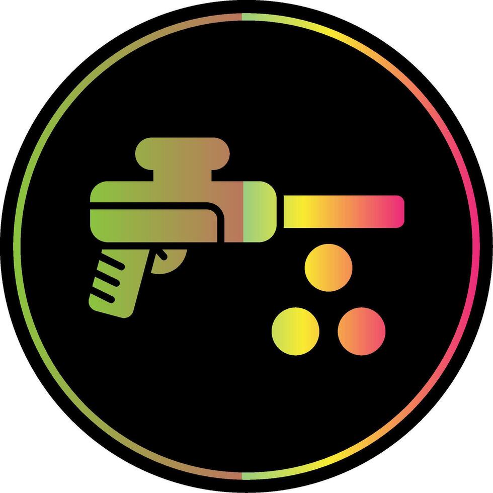 Paintbal Glyph Due Color Icon Design vector