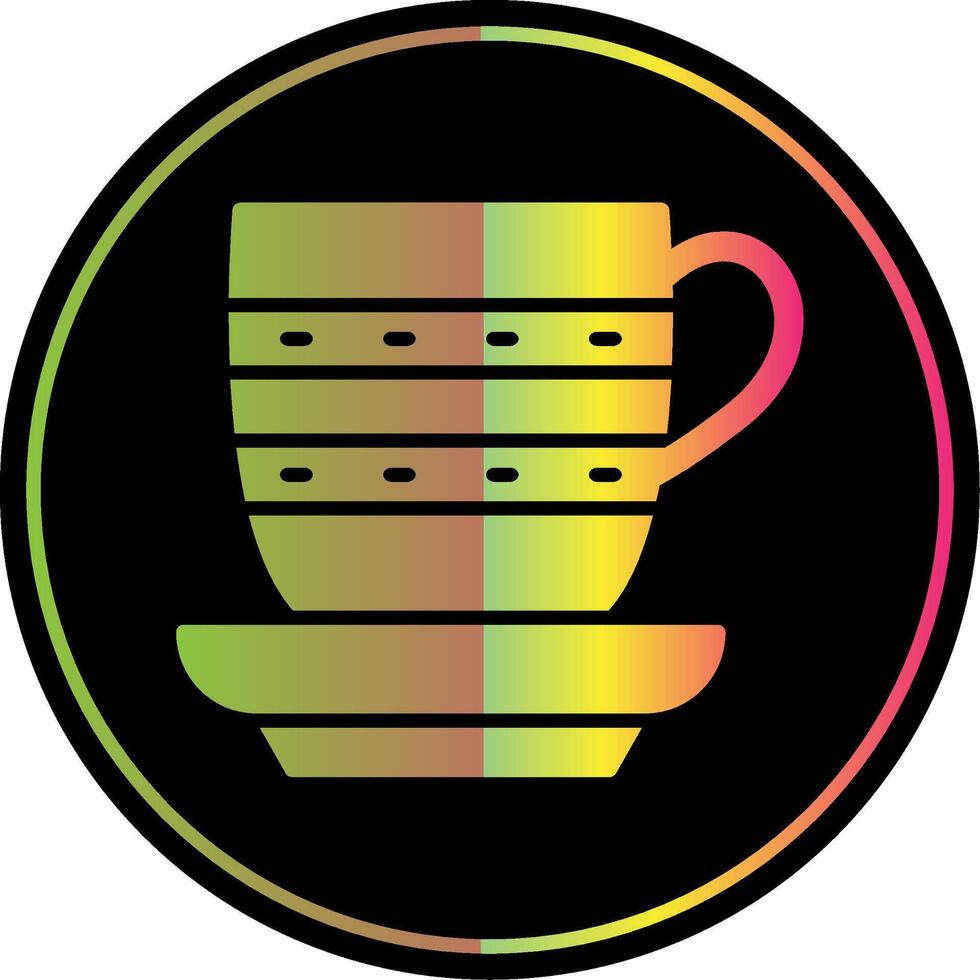 Tea Cup Glyph Due Color Icon Design vector