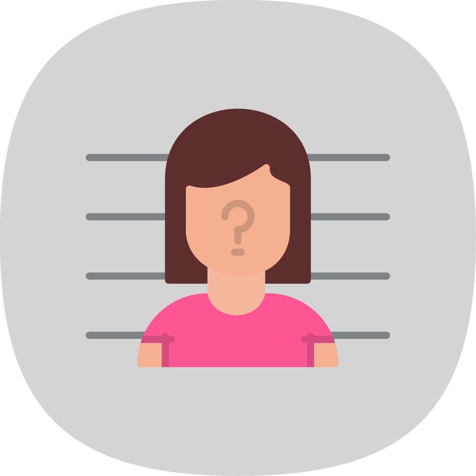 Suspect Flat Curve Icon Design vector