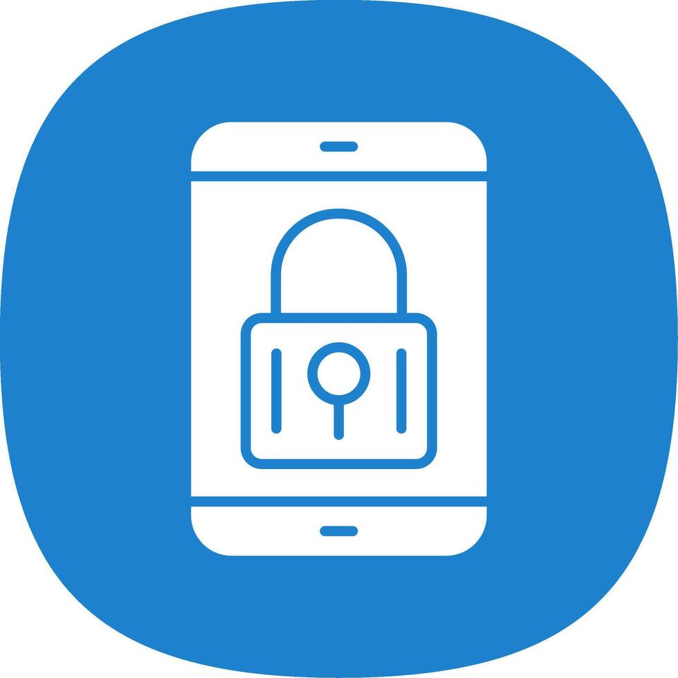 Mobile Security Glyph Curve Icon Design vector