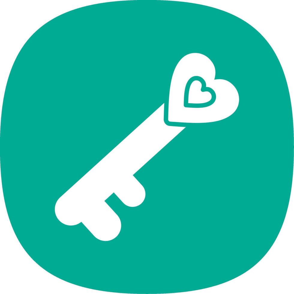 Old Key Glyph Curve Icon Design vector