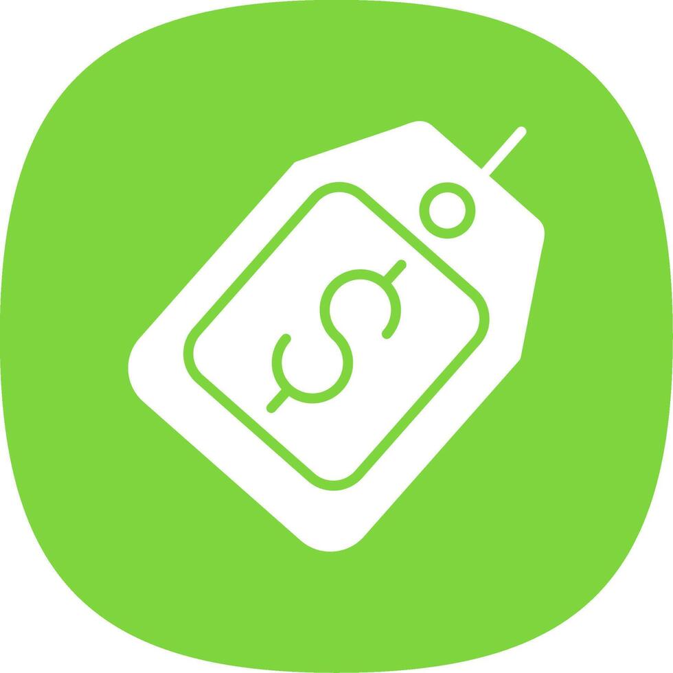 Price Tag Glyph Curve Icon Design vector