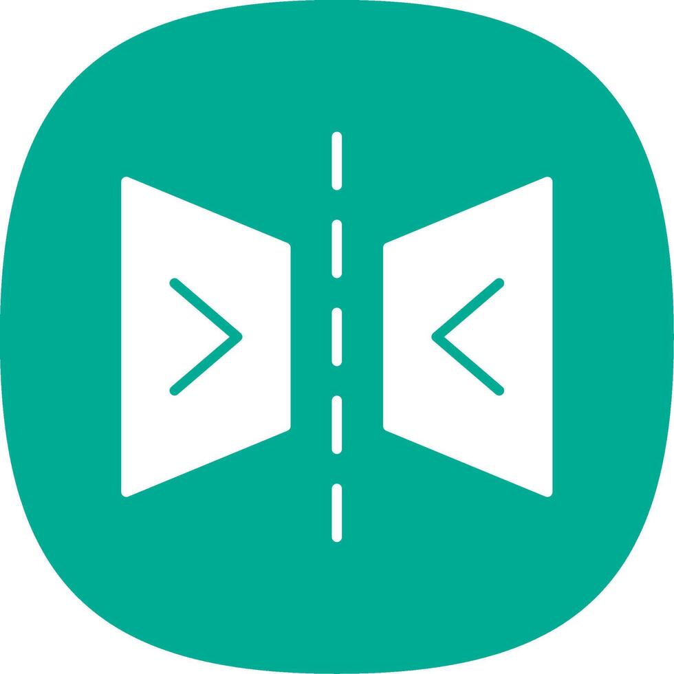 Reflect Glyph Curve Icon Design vector