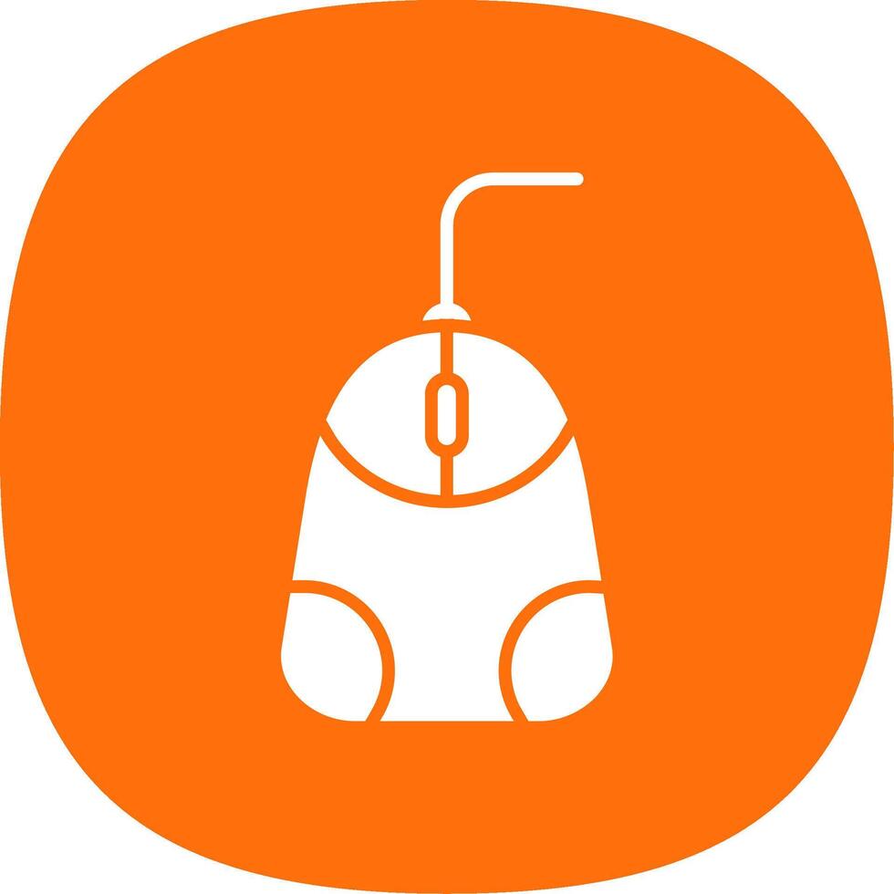 Mouse Glyph Curve Icon Design vector