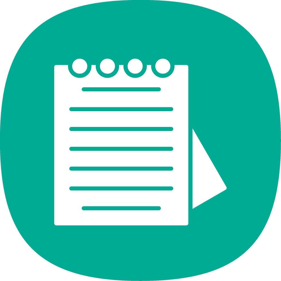 Notepad Glyph Curve Icon Design vector