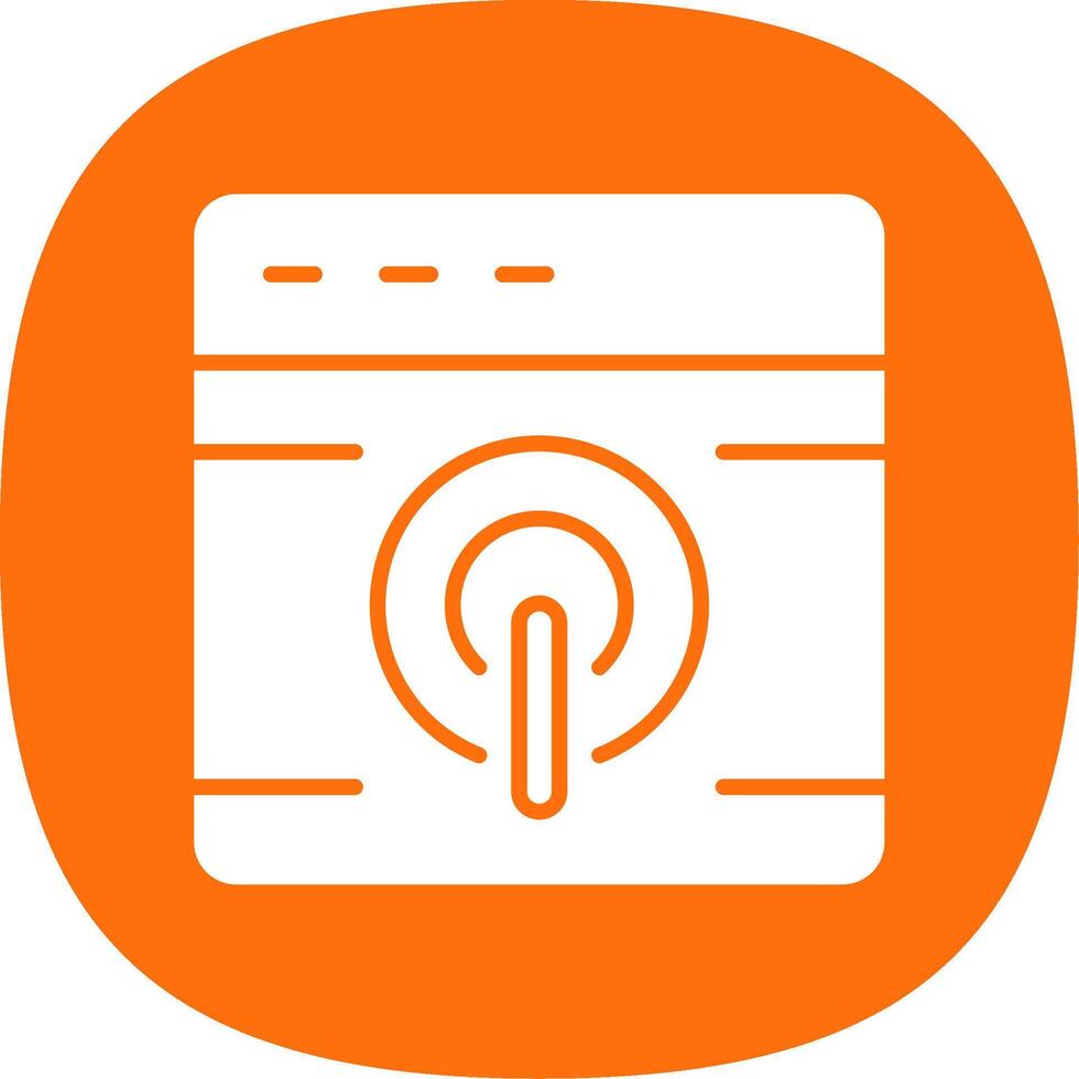 Browser Glyph Curve Icon Design vector