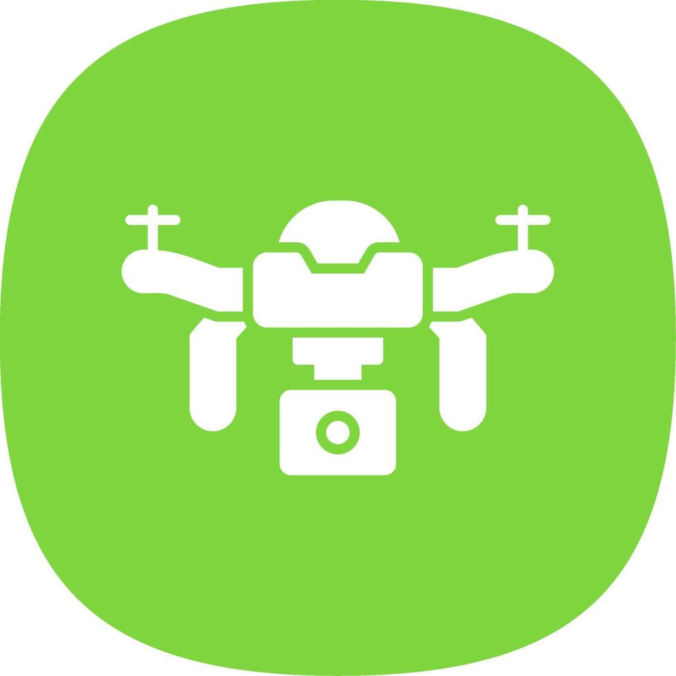 Drone Glyph Curve Icon Design vector