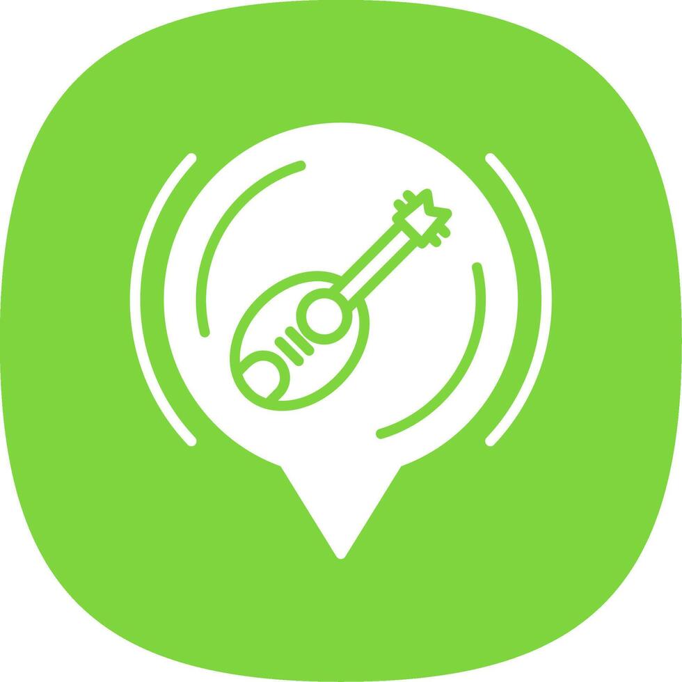 Guitar Glyph Curve Icon Design vector