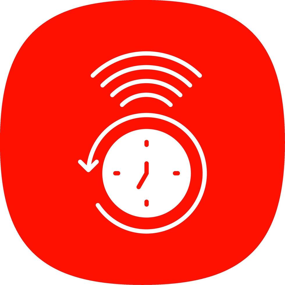 reloj glifo curva icono diseño vector