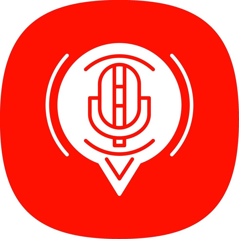 Microphone Glyph Curve Icon Design vector