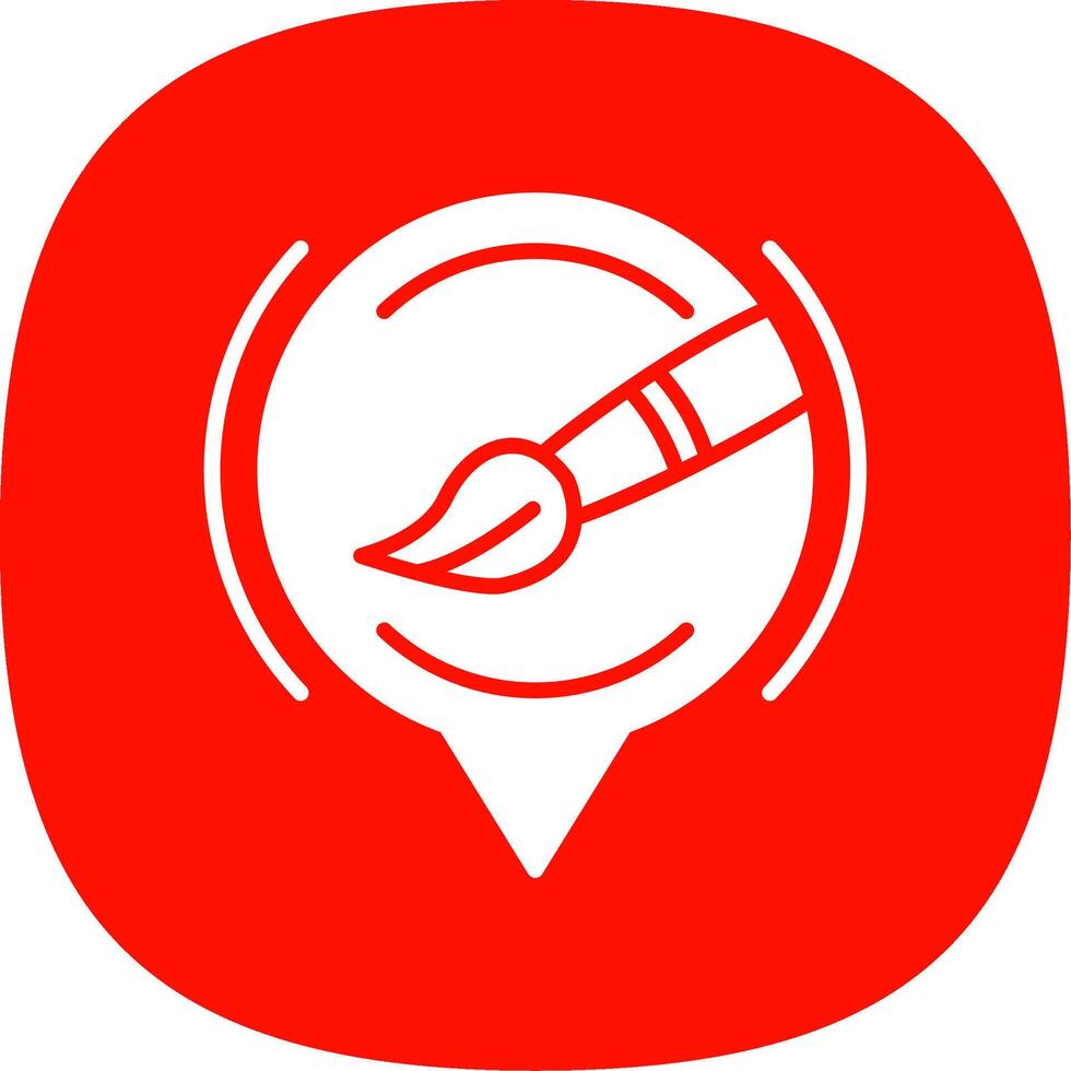 Brush Glyph Curve Icon Design vector