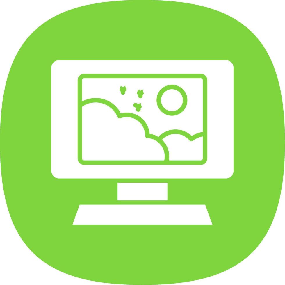 Monitor Glyph Curve Icon Design vector