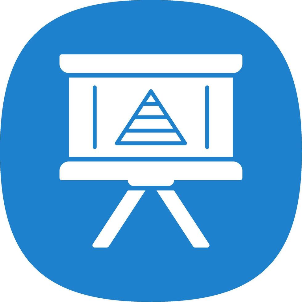 Pyramid Chart Glyph Curve Icon Design vector