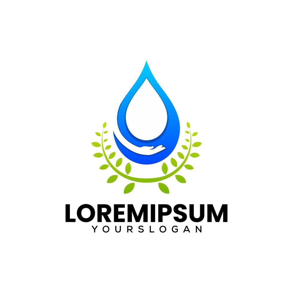 water fresh gradient logo design vector
