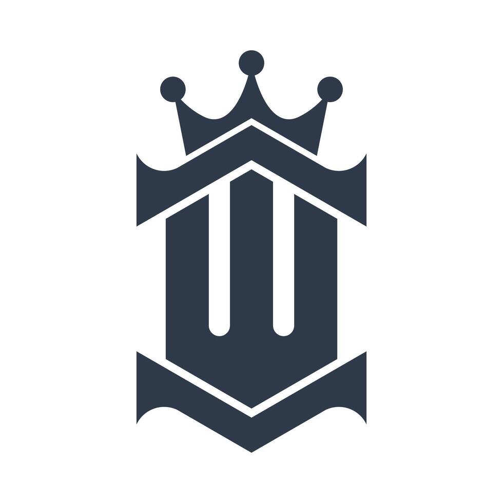 letter w king logo design vector
