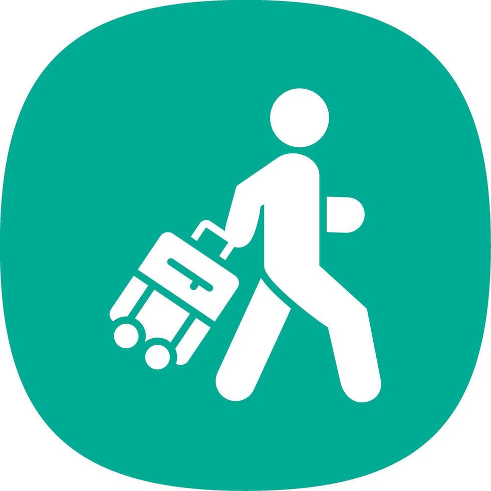 Man Glyph Curve Icon Design vector