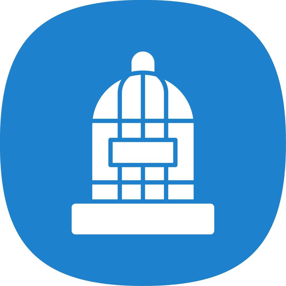 Cage Glyph Curve Icon Design vector