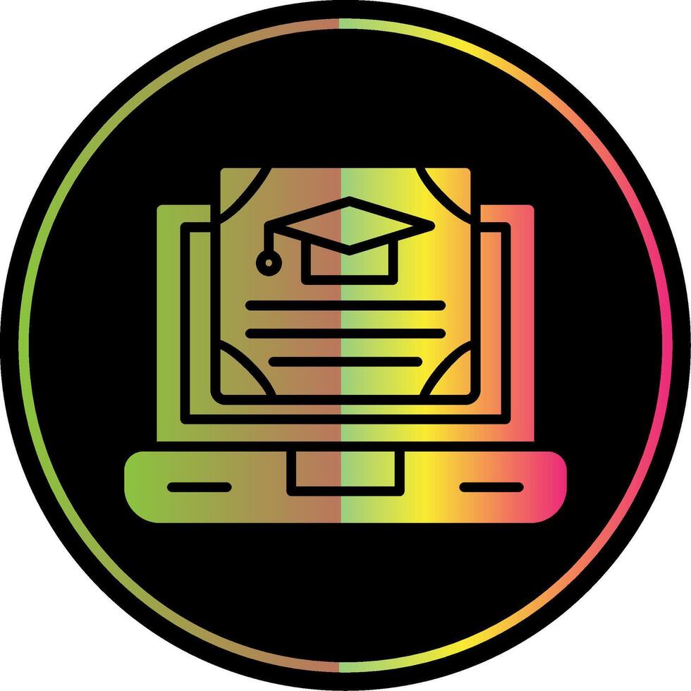 OnLine Circle Multi Circle Certificate Glyph Due Color Icon Design vector