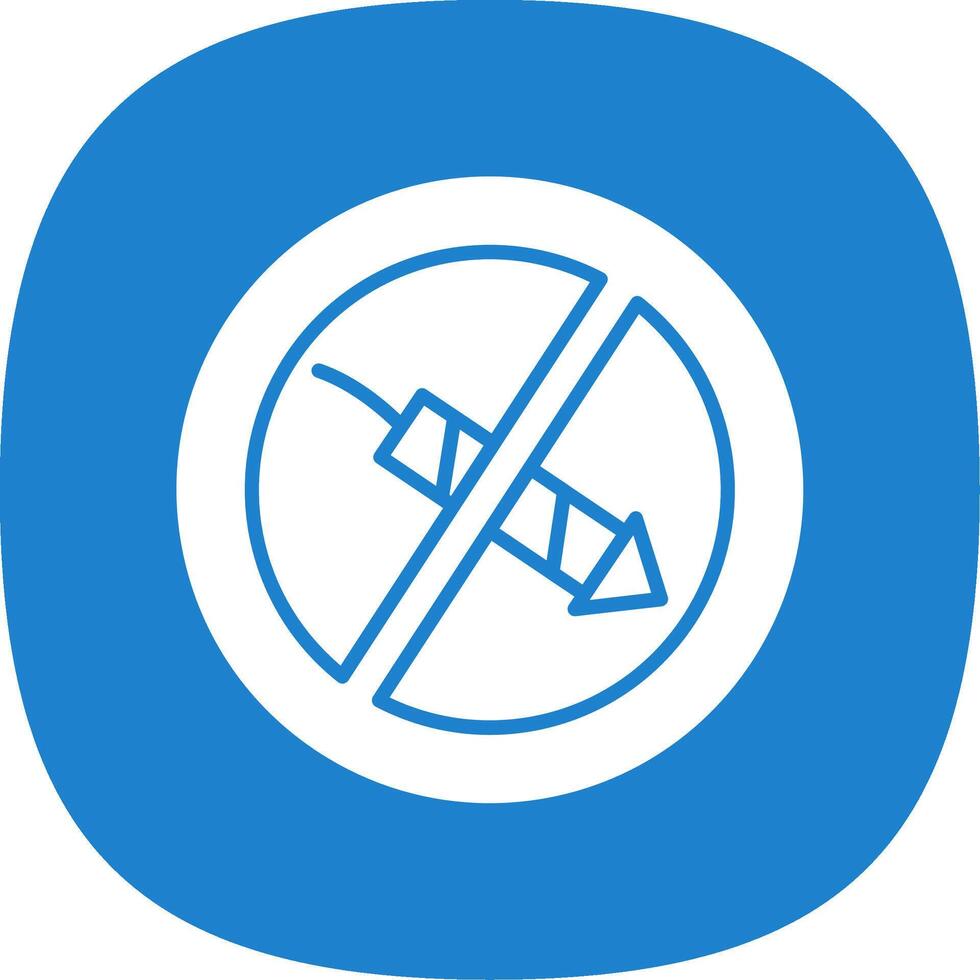 No Firework Glyph Curve Icon Design vector
