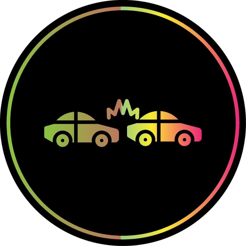 Car Crash Glyph Due Color Icon Design vector
