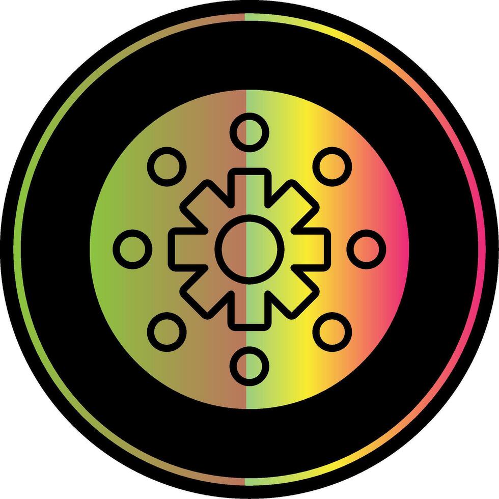 Wheel Glyph Due Color Icon Design vector