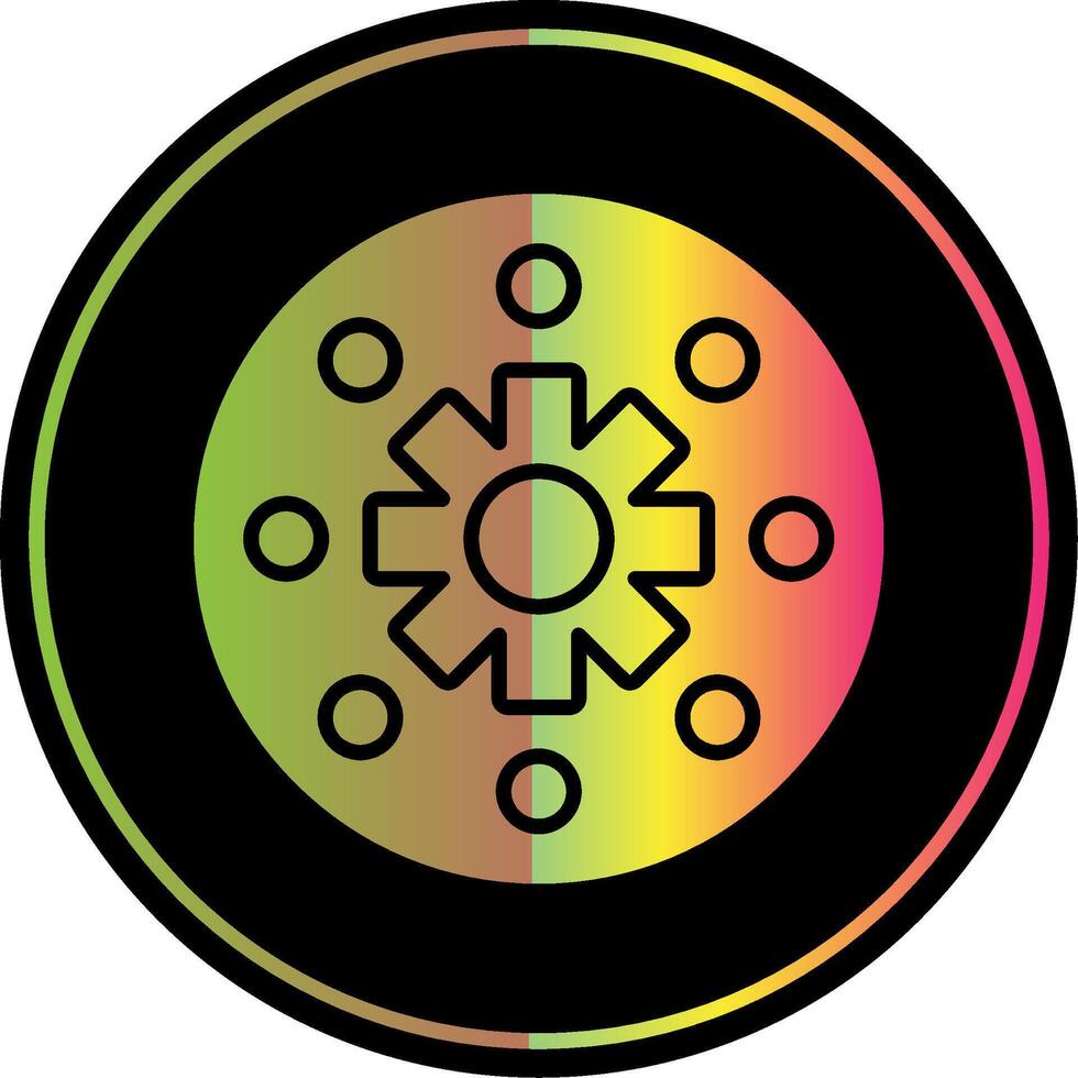 Wheel Glyph Due Color Icon Design vector