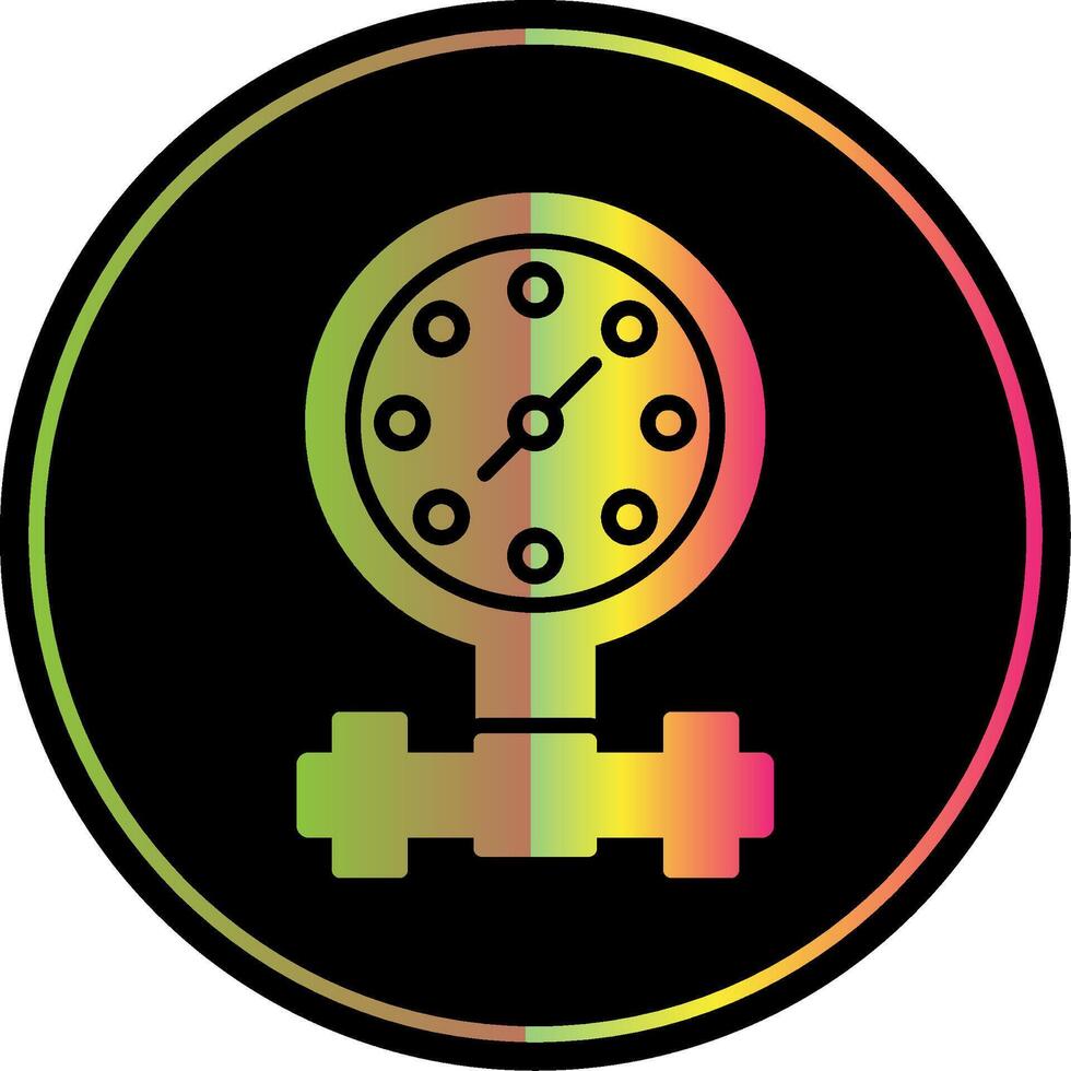 Pressure Gauge Glyph Due Color Icon Design vector