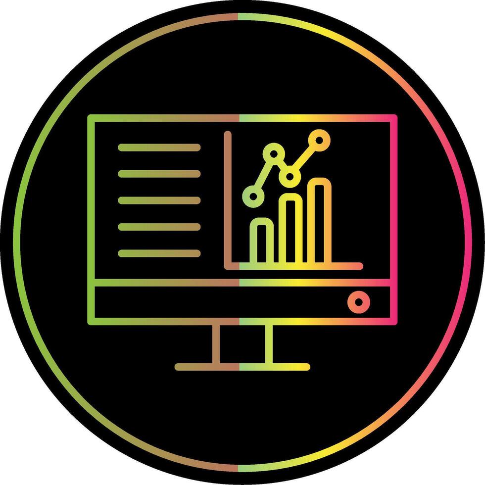 Dashboard Line Gradient Due Color Icon Design vector