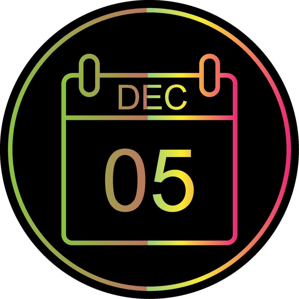 December Line Gradient Due Color Icon Design vector
