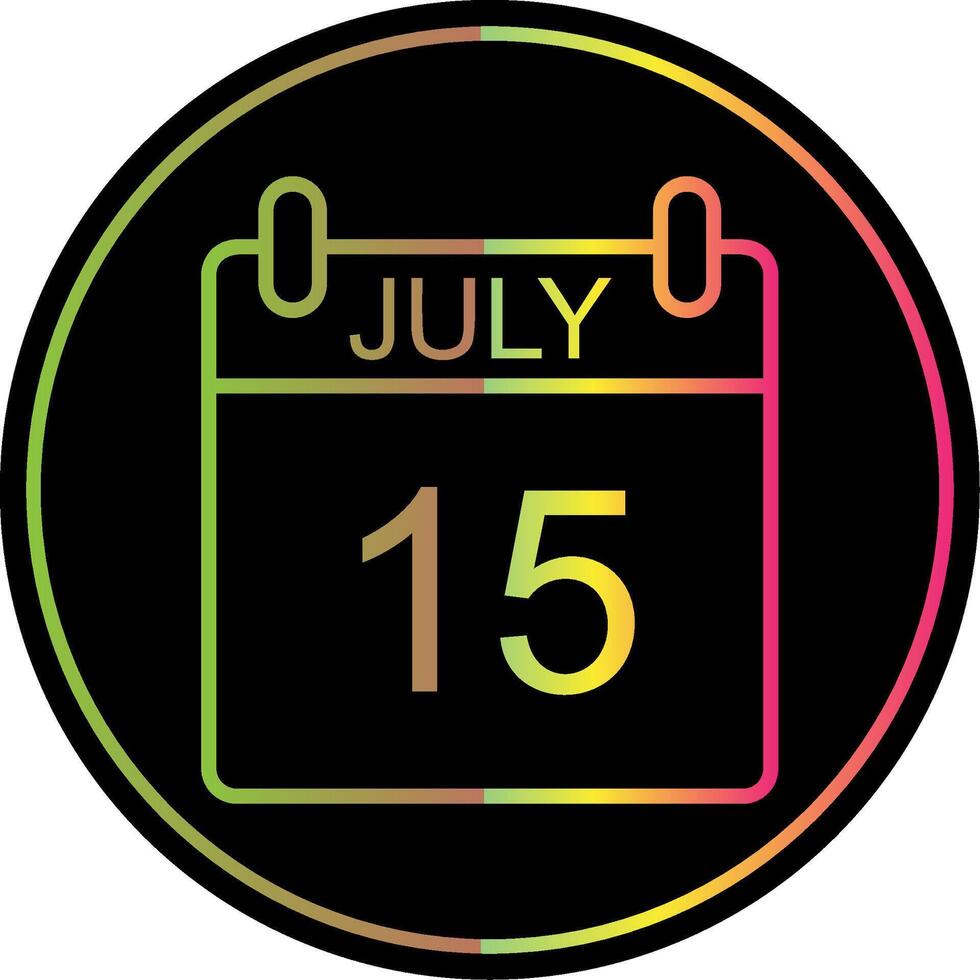 July Line Gradient Due Color Icon Design vector