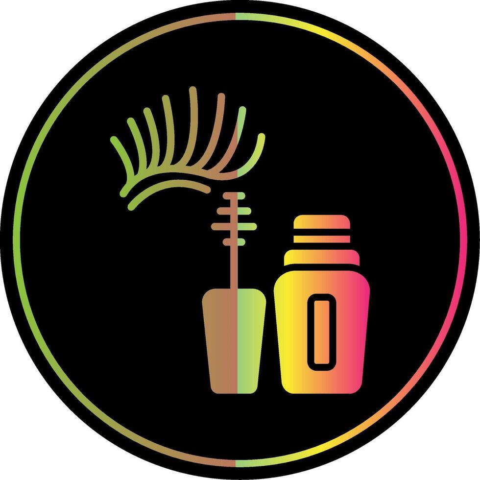 Eyelashes Glyph Due Color Icon Design vector